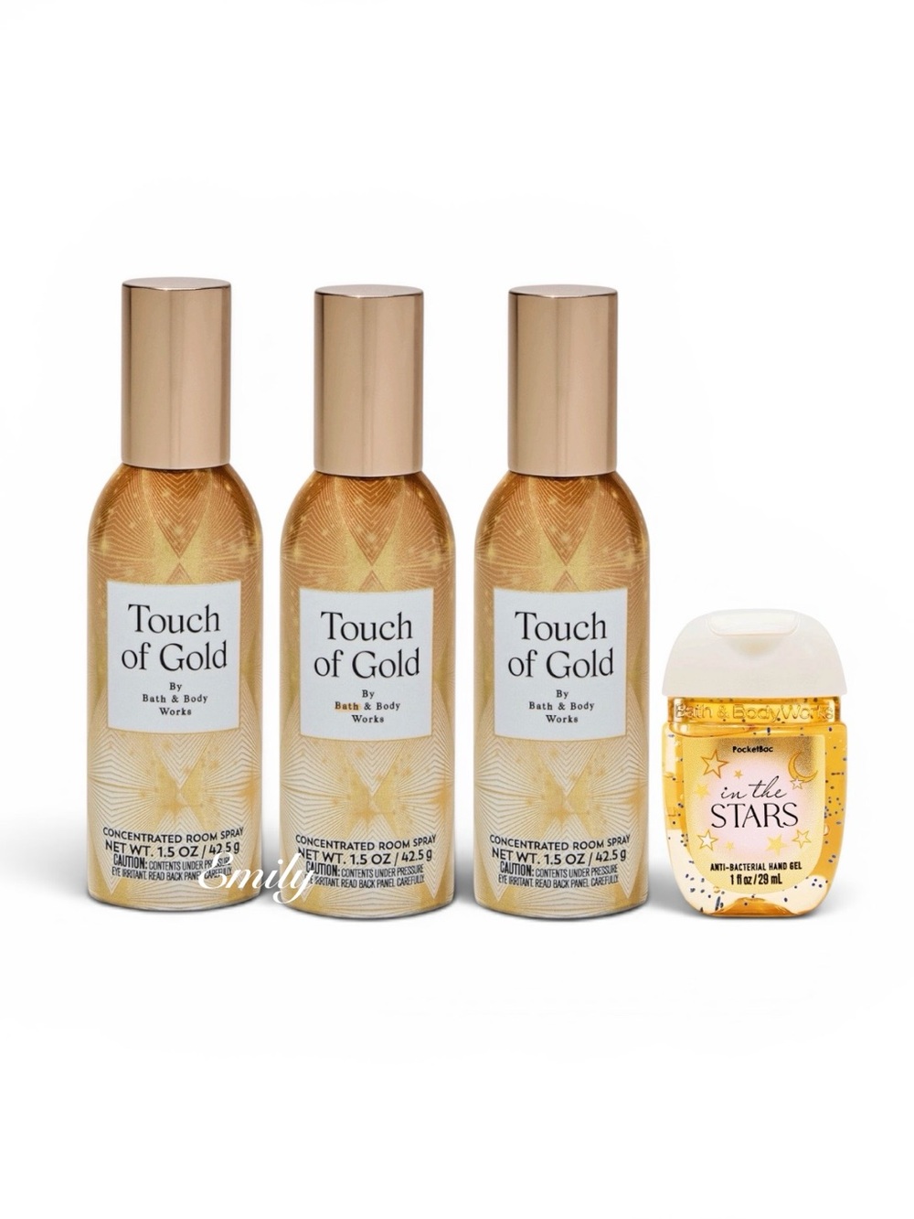 3X Bath & Body Works TOUCH OF GOLD Concentrated Room Spray Bundle